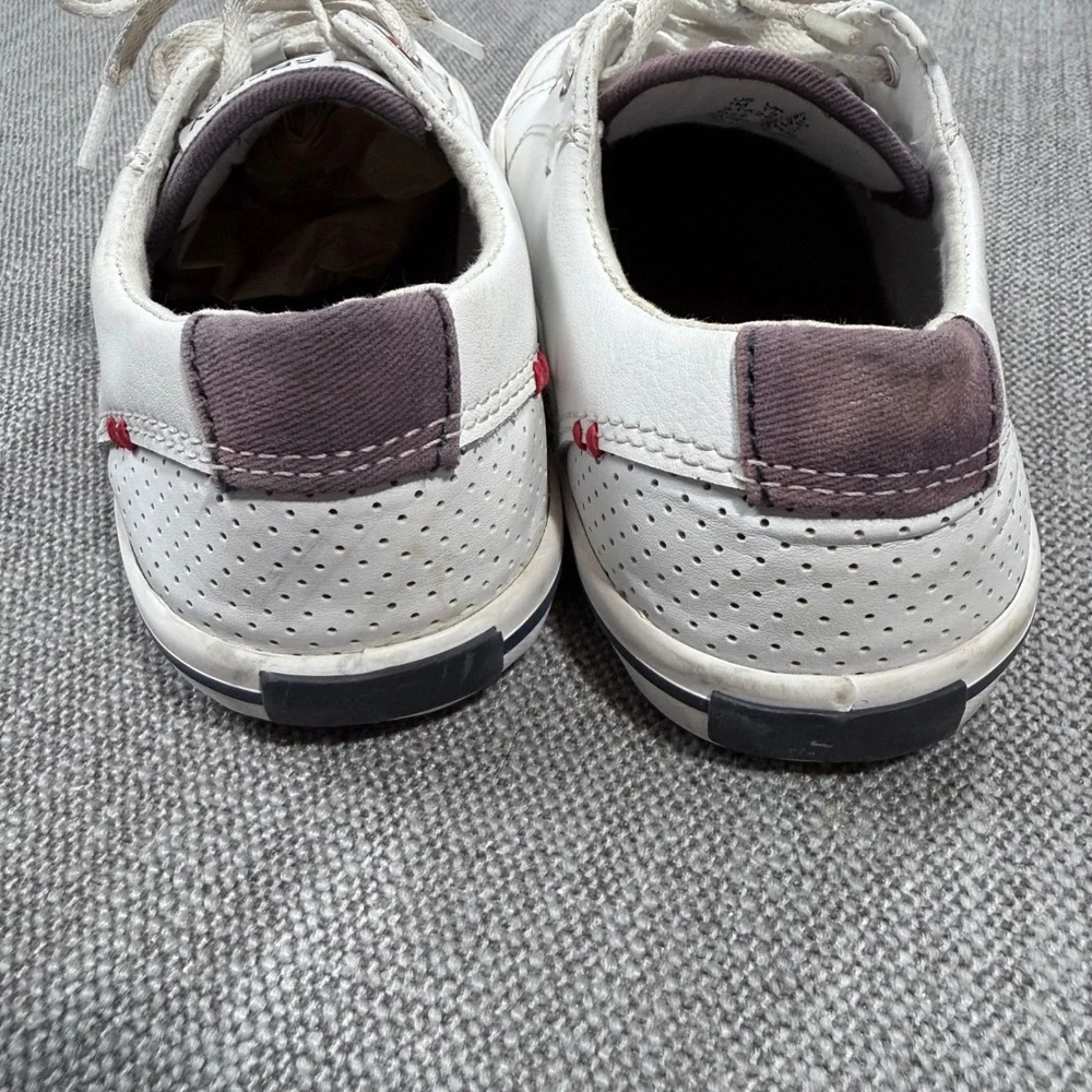 Sperry Kids Crest Vibe White Leather Low Top Sneakers STK262731 Size 1M‎